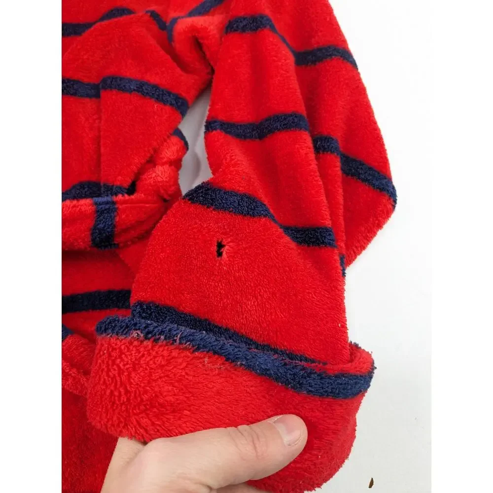 Gap Orange/Navy Stripe Fleece Robe